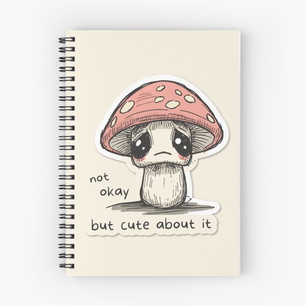 Item preview, Sad Mushroom Aesthetic Sticker  designed and sold by HappyDoodle11.