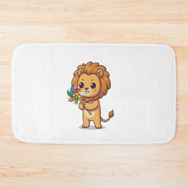 Item preview, Cute Lion Blowing Colorful Pinwheel designed and sold by Ella_Sketch.