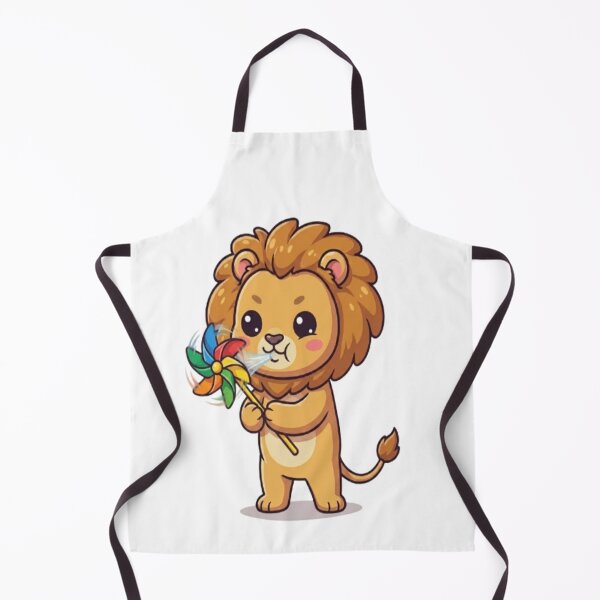 Item preview, Cute Lion Blowing Colorful Pinwheel designed and sold by Ella_Sketch.