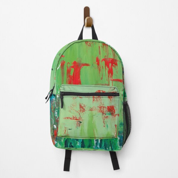 Item preview, Spring Meadow – Abstract Wild Grass Field with Red Wildflowers designed and sold by Ingorgia Studio.