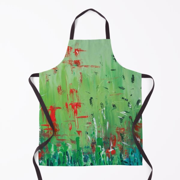 Item preview, Spring Meadow – Abstract Wild Grass Field with Red Wildflowers designed and sold by Ingorgia Studio.
