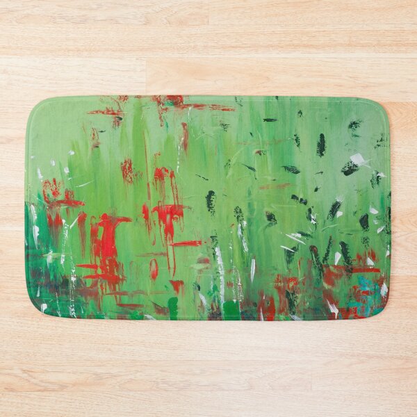 Item preview, Spring Meadow – Abstract Wild Grass Field with Red Wildflowers designed and sold by Ingorgia Studio.