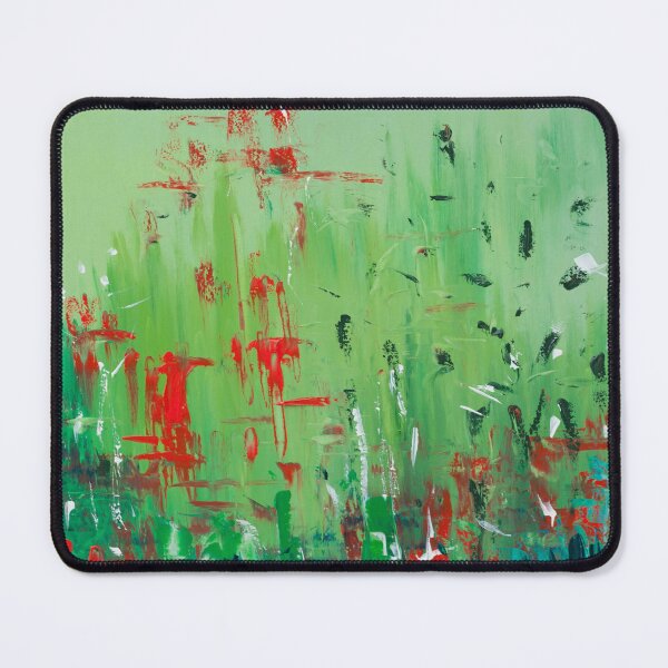 Item preview, Spring Meadow – Abstract Wild Grass Field with Red Wildflowers designed and sold by Ingorgia Studio.