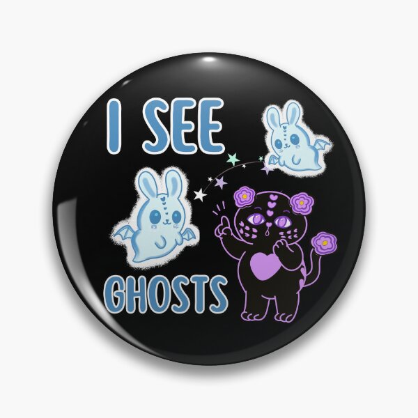 Item preview, I see ghosts - Black love cat seeing bunny boo ghosts designed and sold by BritishDelights.