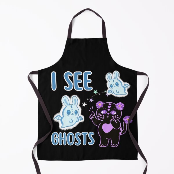 Item preview, I see ghosts - Black love cat seeing bunny boo ghosts designed and sold by BritishDelights.