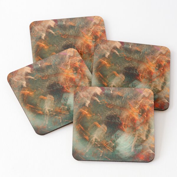 Item preview, Cosmic Cave Nebula — Teal and Rust Abstract Space Art designed and sold by BuckaBaby.