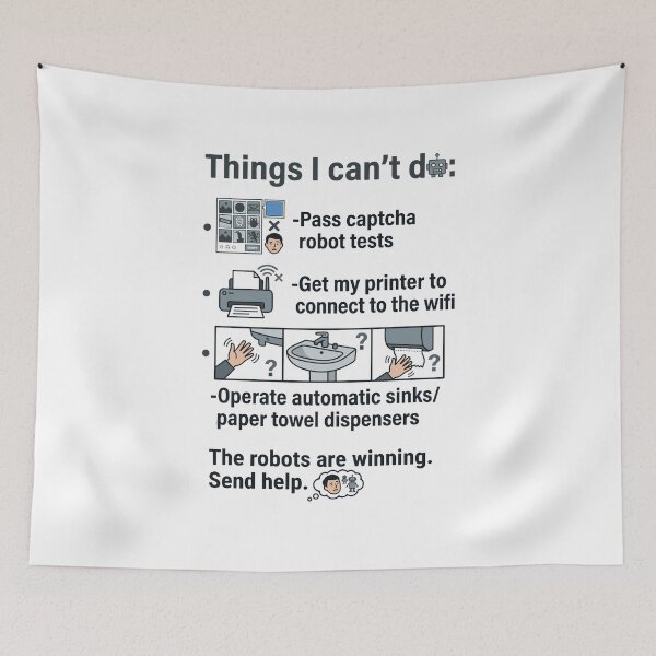 Item preview, Things I Can't Do Funny Meme | Robot vs Human Humor | Sarcastic Geek Gift Tee designed and sold by just-quotes.