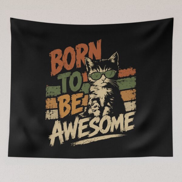 Item preview, Born To Be Awesome Cat Lover Kitten Owner Pet Parent designed and sold by JonesFlora2025.