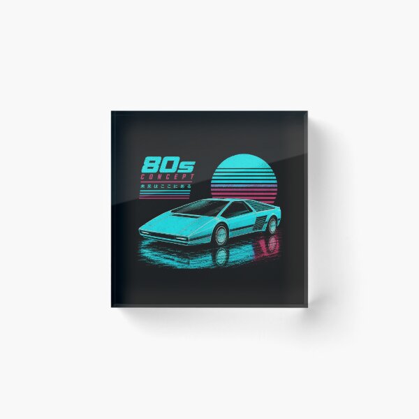 Item preview, 80s Retro Futuristic Concept Car Neon Synthwave Design designed and sold by TEEJAMBOREE.