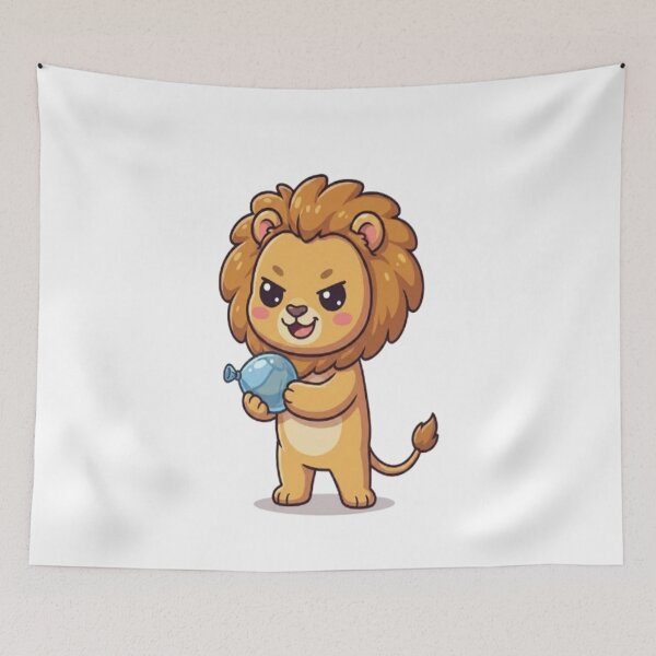 Item preview, Cute Lion Holding Water Balloon designed and sold by Ella_Sketch.