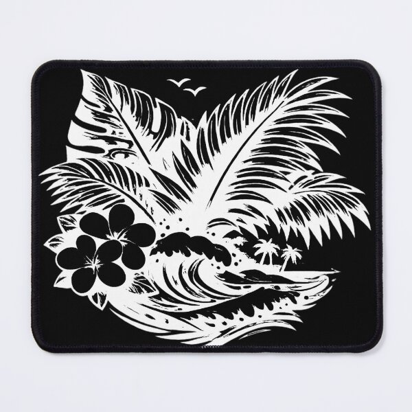 Item preview, Tropical palm and island design (negative ver) designed and sold by Moonshroomarts.