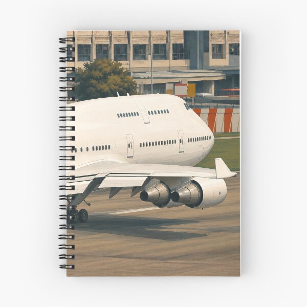 Item preview, Classic Jumbo Jet on Airport Taxiway Close-Up Illustration designed and sold by EMairplanes.