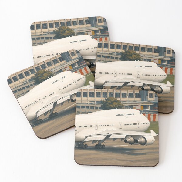 Item preview, Classic Jumbo Jet on Airport Taxiway Close-Up Illustration designed and sold by EMaviation_.