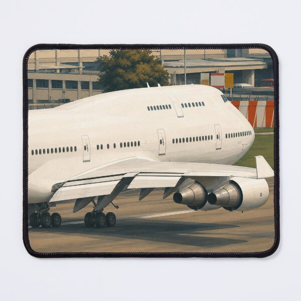 Item preview, Classic Jumbo Jet on Airport Taxiway Close-Up Illustration designed and sold by EMaviation_.
