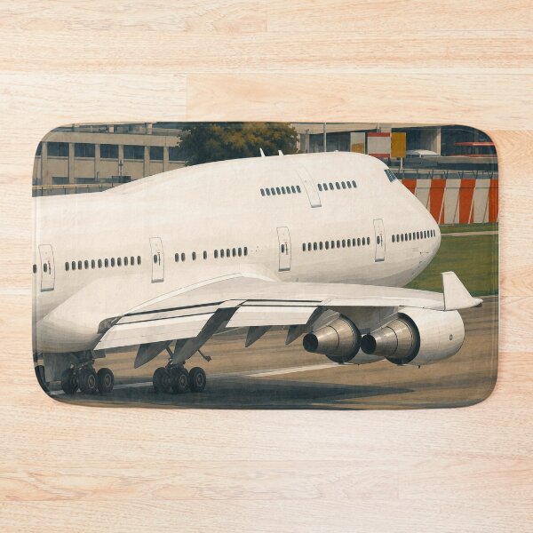 Item preview, Classic Jumbo Jet on Airport Taxiway Close-Up Illustration designed and sold by EMaviation_.