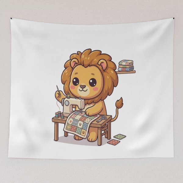 Item preview, Cute Lion Sewing Quilt Machine designed and sold by Ella_Sketch.
