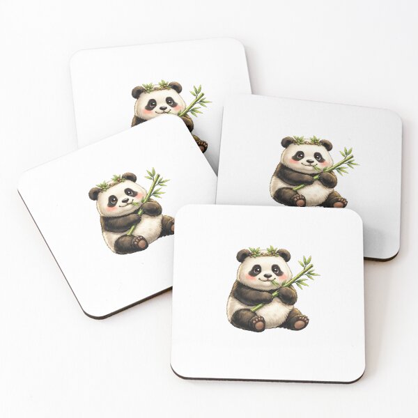 Item preview, Cute Panda with Bamboo and Leaf Crown Art Kawaii Animal Illustration for Graphic Tee Lovers and Panda Tshirt Fans designed and sold by TDZCOLLECTION.