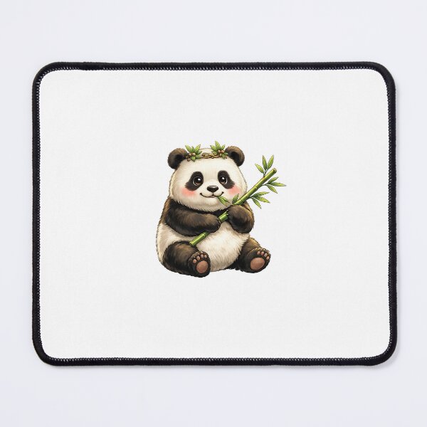Item preview, Cute Panda with Bamboo and Leaf Crown Art Kawaii Animal Illustration for Graphic Tee Lovers and Panda Tshirt Fans designed and sold by TDZCOLLECTION.
