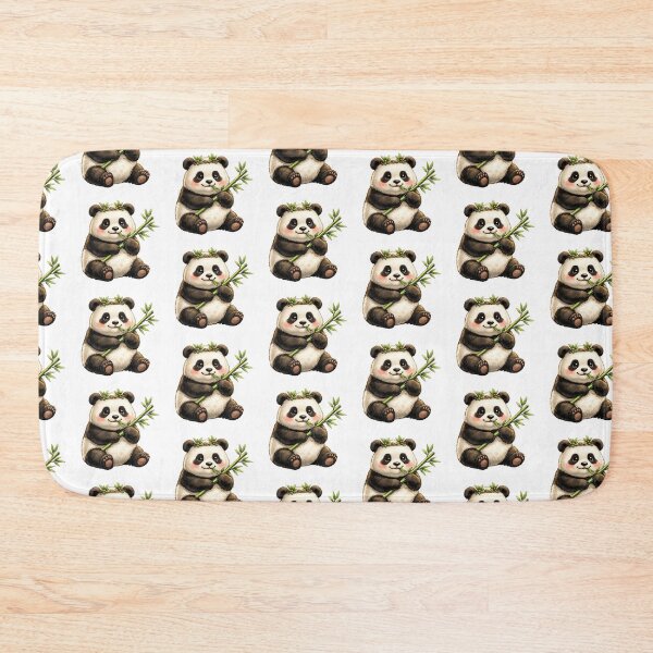 Item preview, Cute Panda with Bamboo and Leaf Crown Art Kawaii Animal Illustration for Graphic Tee Lovers and Panda Tshirt Fans designed and sold by TDZCOLLECTION.