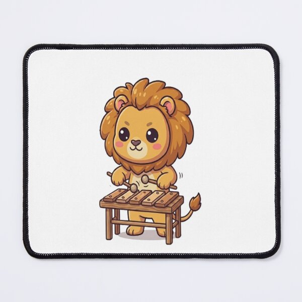 Item preview, Cute Lion Playing Xylophone Instrument designed and sold by Ella_Sketch.
