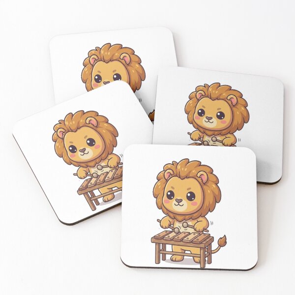 Item preview, Cute Lion Playing Xylophone Instrument designed and sold by Ella_Sketch.