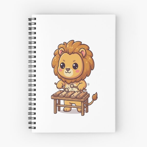 Item preview, Cute Lion Playing Xylophone Instrument designed and sold by Ella_Sketch.