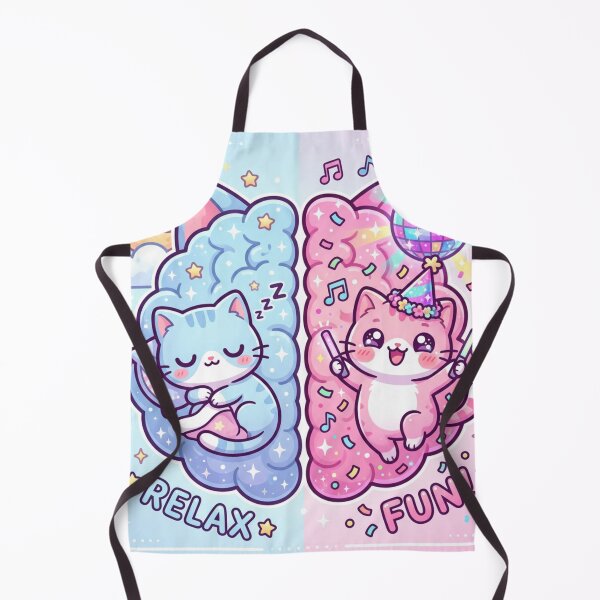 Item preview, "Two Moods Cat Brain – Sleep vs Party | Kawaii Pastel Split Brain Cute Cat" designed and sold by Arobinoz.