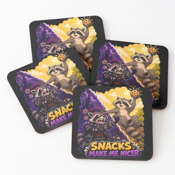 Item preview, Snacks Make Me Nicer Funny Punk Raccoon Fight Gift for Snack Lovers designed and sold by Nightarel.