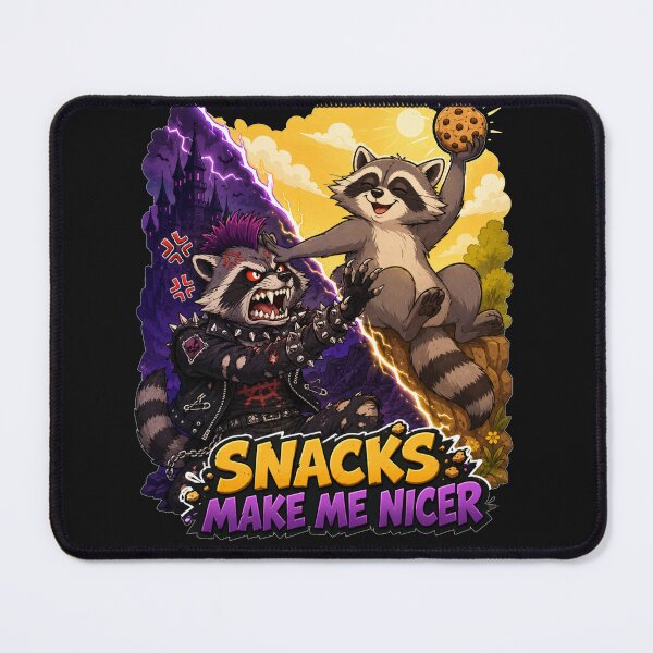 Item preview, Snacks Make Me Nicer Funny Punk Raccoon Fight Gift for Snack Lovers designed and sold by Nightarel.