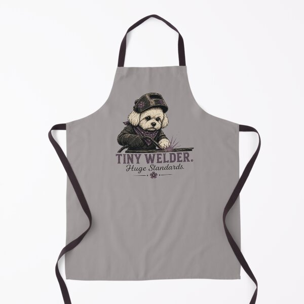 Item preview, Tiny Welder Huge Standards Maltese Dog Welder Vintage Welding Design designed and sold by RusticMeadow.