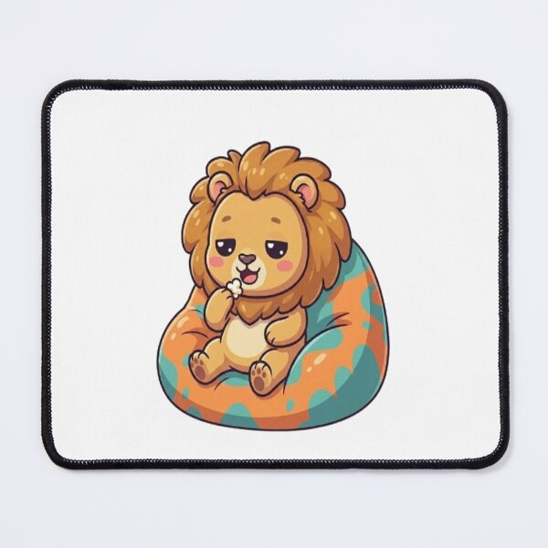 Item preview, Cute Lion Eating Popcorn Beanbag designed and sold by Ella_Sketch.