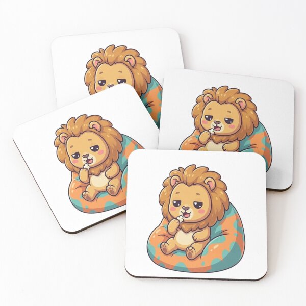 Item preview, Cute Lion Eating Popcorn Beanbag designed and sold by Ella_Sketch.