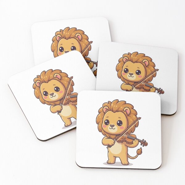 Item preview, Cute Lion Playing Violin Instrument designed and sold by Ella_Sketch.