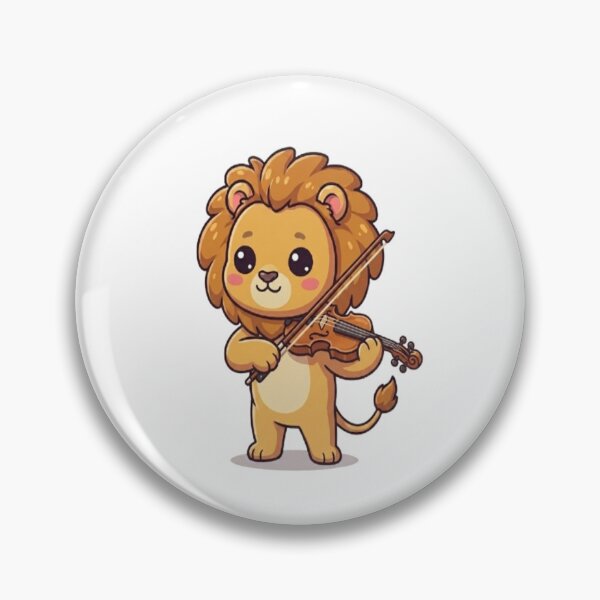 Item preview, Cute Lion Playing Violin Instrument designed and sold by Ella_Sketch.