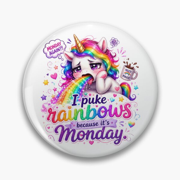 Item preview, I Vomit Rainbows Because It’s Monday Unicorn designed and sold by Tinosshop.