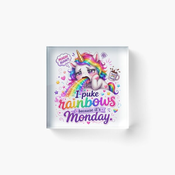 Item preview, I Vomit Rainbows Because It’s Monday Unicorn designed and sold by Tinosshop.