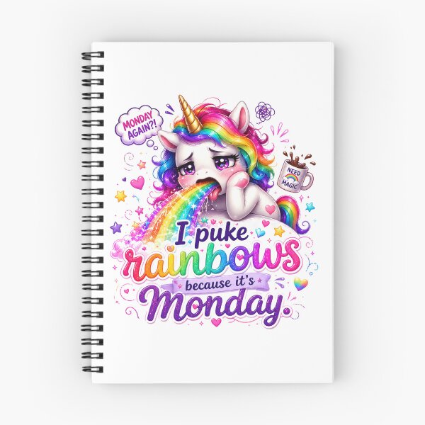 Item preview, I Vomit Rainbows Because It’s Monday Unicorn designed and sold by Tinosshop.