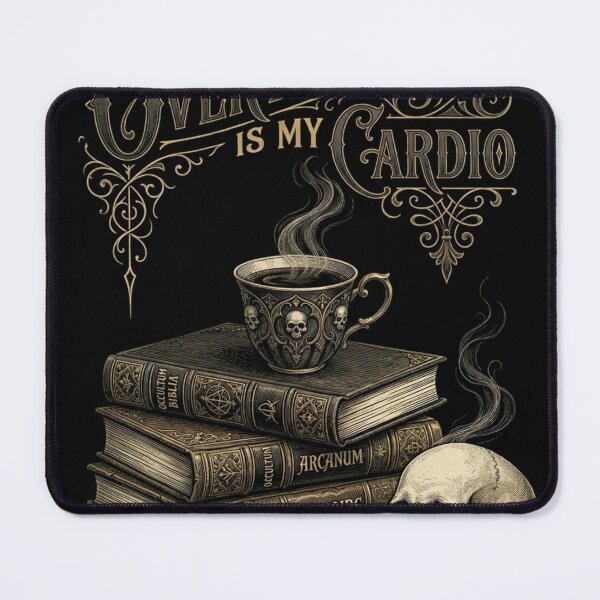 Item preview, Overthinking Is My Cardio Dark Academia Skull Books designed and sold by Arobinoz.