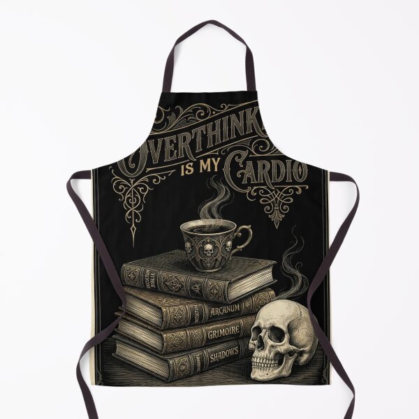 Item preview, Overthinking Is My Cardio Dark Academia Skull Books designed and sold by Arobinoz.