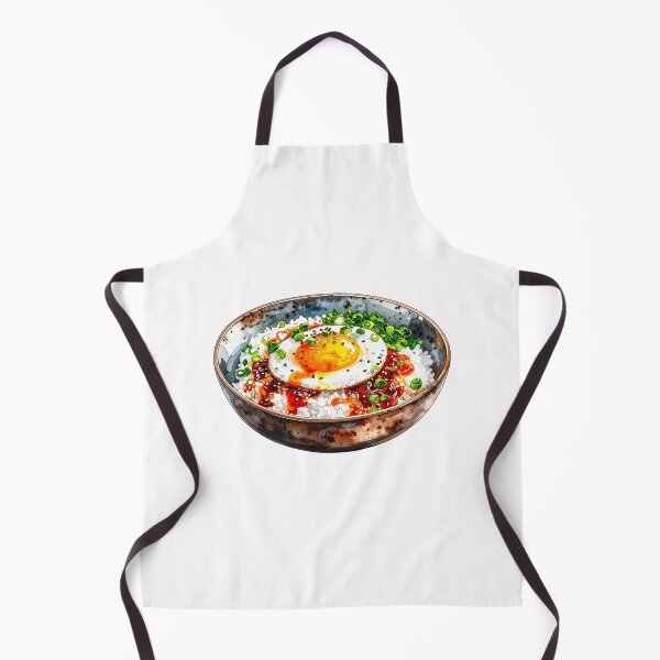 Item preview, Japanese Rice Bowl Fried Egg Watercolor Illustration designed and sold by BetweenForms.