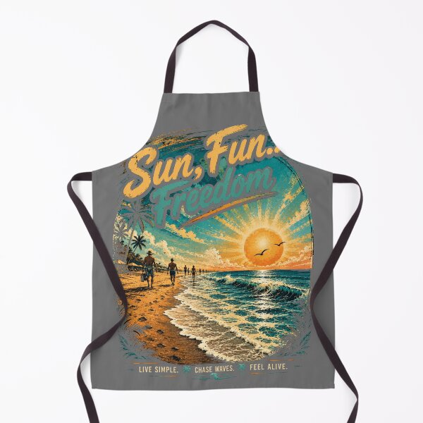 Item preview, Sun, Fun & Freedom Retro Beach Sunset – Vintage Summer Vacation Coastal Design designed and sold by NAJURE.
