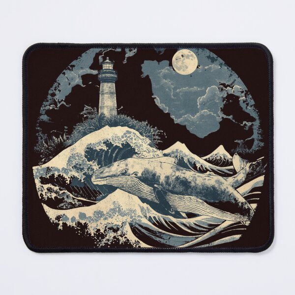 Item preview, Vintage Whale Lighthouse T-Shirt | Ocean Adventure Nautical Graphic | Moonlit Sea Waves Retro Marine Wildlife Design designed and sold by Vvmd.