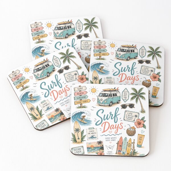 Item preview, Surf Days | Hand Drawn Surf Beach Doodles | Coastal Summer Vibes Illustration designed and sold by GozdeSoftChaos.