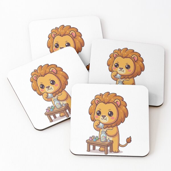 Item preview, Cute Lion Making Sand Art designed and sold by Ella_Sketch.