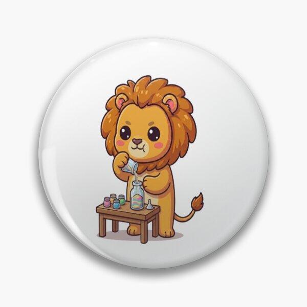 Item preview, Cute Lion Making Sand Art designed and sold by Ella_Sketch.