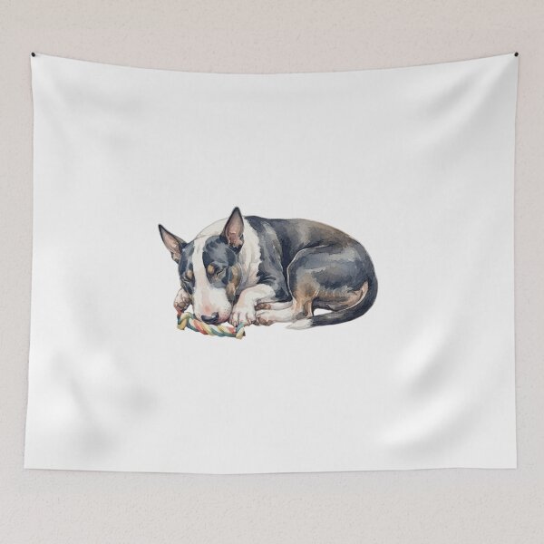 Item preview, Sleeping Watercolor Bull Terrier designed and sold by TheMagicIcon.