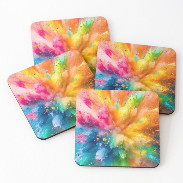 Item preview, ​Vibrant Rainbow Color Splash Powder Explosion Art designed and sold by Hey! your search is end here.