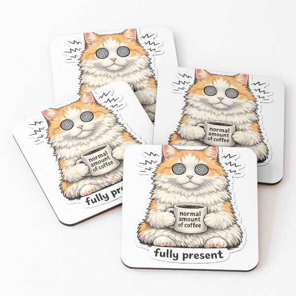 Item preview, Funny Hypnotized Coffee Cat Sticker designed and sold by Spectre Creates.