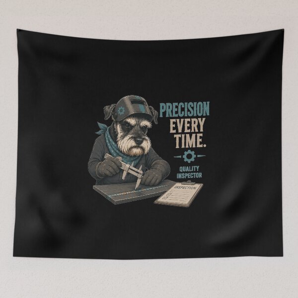 Item preview, Precision Every Time Miniature Schnauzer Quality Inspector Vintage Welding Design designed and sold by RusticMeadow.