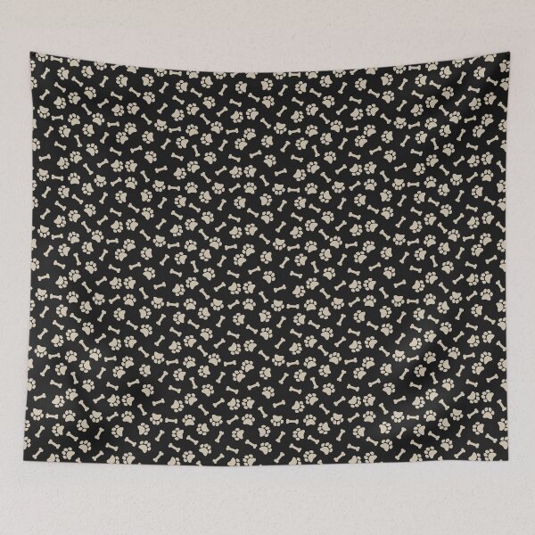 Item preview, Black And Sand Dog Paw And Bone Pattern designed and sold by pattern-archive.
